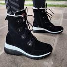 Bota Feminina Forrada Madryn Nobuck Preto Com Lã