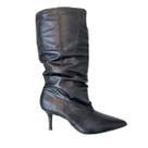 Bota Feminina Franzida Cano Sanfonada Salto Fino Bico Fino