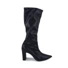 Bota Feminina Giulia Domna Cano Longo Bico Fino Preta - 633