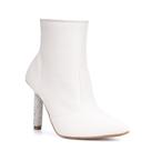 Bota Feminina Inverno Cano Médio Bico Fino Salto Fino Strass