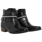 Bota Feminina Ipê Mulato Cano Curto de Couro Zíper Lateral com Strass e Fivela Cor Preto Bota Feminina Ipê Mulato Cano Curto de Couro Zíper Lateral com Strass e Fivela Cor Preto