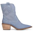 Bota Feminina Jeans Country Western Texana Salto Pesponto Bota Feminina Jeans Country Western Texana Salto Pesponto