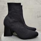 Bota Feminina Lima Knit Salto Bloco Alto