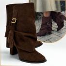 Bota Feminina Madrid Suede Chocolate Fivela Salto 8,5cm cor:chocolatematerial:suedetamanho:35 Bota Feminina Madrid Suede Chocolate Fivela Salto 8,5cm cor:chocolatematerial:suedetamanho:35
