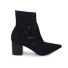 Bota Feminina Mariotta Salto Bloco Knit Preta - 1927