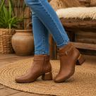 Bota Feminina Modare Cano Curto Salto Bloco Médio com Zíper