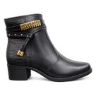 Bota Feminina Moleca Cano Curto com Zíper Salto Bloco Confortável