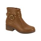 Bota Feminina Moleca Cano Curto Tachas Fivela Cor:AvelãTamanho:34