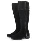 Bota Feminina Montaria Camurça Zíper Lateral Preta