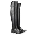 Bota Feminina Montaria Cano Alto Couro Legítimo Over The Knee Bico FIno Confortável Pronta Entrega