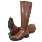 Bota Feminina Montaria Cano Alto Longo Capuccino