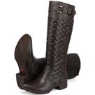 Bota Feminina Montaria Cano Alto Matelasse Couro Bota Feminina Montaria Cano Alto Matelasse Couro