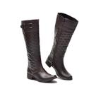 Bota Feminina Montaria Couro Matelassê Cano Alto Moderna Bota Feminina Montaria Couro Matelassê Cano Alto Moderna
