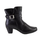 Bota Feminina Mooncity Cano Baixo Fivela Básica Moda 73037