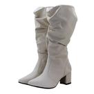 Bota Feminina Off White Modelo Slouchy Salto Grosso Bico Fino