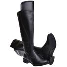 Bota Feminina Over Knee Preta Cano Alto Longo Cadarço Ziper Lateral Confortável