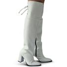 Bota Feminina Over Salto Alto Off-White - Europa Cor:Off-WhiteTamanho:38 Bota Feminina Over Salto Alto Off-White - Europa Cor:Off-WhiteTamanho:38