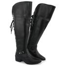 Bota feminina over the knee cano longo estilo montaria