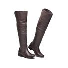 Bota Feminina Over The Knee Couro Cano Alto Zíper Moderna