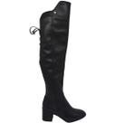 Bota Feminina Over The Knee Dia a Dia Passeio Trabalho Festa em Couro Salto Grosso Bico Redondo Bottero 347805