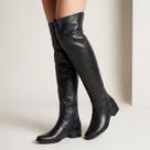 Bota Feminina Over The Knee Montaria Acima Do Joelho Salto Baixo Couro Legitimo