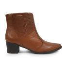Bota Feminina Pegada Cano Baixo Couro Marrom Terracota 2805