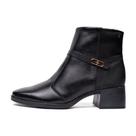 Bota Feminina Pegada Cano Curto Couro Preto 282355