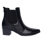 Bota Feminina Pegada Cano curto Couro Preto