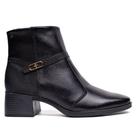Bota Feminina Pegada Cano Curto Couro Preto