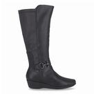 Bota Feminina Piccadilly Anabela Cano Alto 143251 Preto Joanete