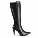 Bota Feminina Preta Bico Fino Cano Longo 1122