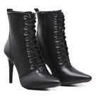 Bota Feminina Preta Bico Fino Salto Alto-22 Bota Feminina Preta Bico Fino Salto Alto-22