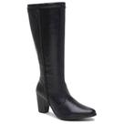 Bota Feminina Preta Cano Alto em Couro 7081