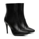 Bota Feminina Preta Cano Curto Salto Alto Fino Elegante