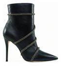 Bota Feminina Preta com Strass Couro Cecconello Salto Alto Fino 11cm Bota Feminina Preta com Strass Couro Cecconello Salto Alto Fino 11cm