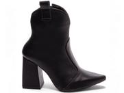 Bota Feminina Preta Elegante com Fivela Salto Conforto