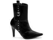 Bota Feminina Preta Elegante com Fivela Salto Conforto