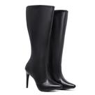 Bota Feminina Preta Montaria Cano Alto e Bico Fino -3012