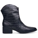 Bota Feminina Preto Craquelado Country Western Texana Zíper Bota Feminina Preto Craquelado Country Western Texana Zíper