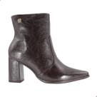 Bota Feminina Ramarim Salto Médio Bloco Napa Shine Plus Stout Marrom