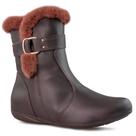 Bota feminina rasteira forrada em lã natural New Vancouver Ref.:23652