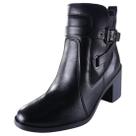 Bota Feminina Salto Bloco Cano Baixo Elegante Malha Ramarim