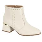 Bota Feminina Salto Bloco Cano Curto Modare 7082106 Cor:Branco OffTamanho:38