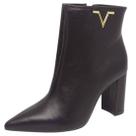 Bota Feminina Salto Bloco Couro Elegante Conforto Via Marte