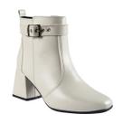 Bota Feminina Salto Bloco Grosso Quadrado Cano Curto Fivela