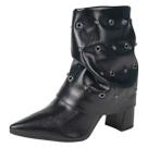 Bota Feminina Salto Bloco Medio Enfeites Circulares Tanara