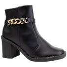Bota Feminina Salto Médio Cano Baixo Ankle Boot Bico Quadrado Corrente Moderna Via Angel 8004. Bota Feminina Salto Médio Cano Baixo Ankle Boot Bico Quadrado Corrente Moderna Via Angel 8004.