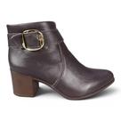 Bota Feminina Santinelli em Couro Fivela Zíper Conforto COR:BRUMTAMANHO:36 Bota Feminina Santinelli em Couro Fivela Zíper Conforto COR:BRUMTAMANHO:36