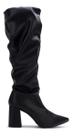 Bota Feminina Slouch Cano Longo Salto Bloco Bico Fino