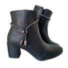 Bota Feminina Sozo Preta Strass Regulavel